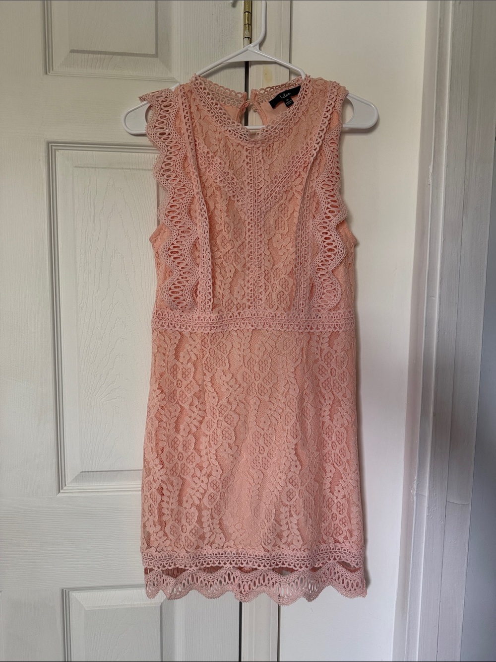 Lulu's Blush Pink Lace Mini Dress